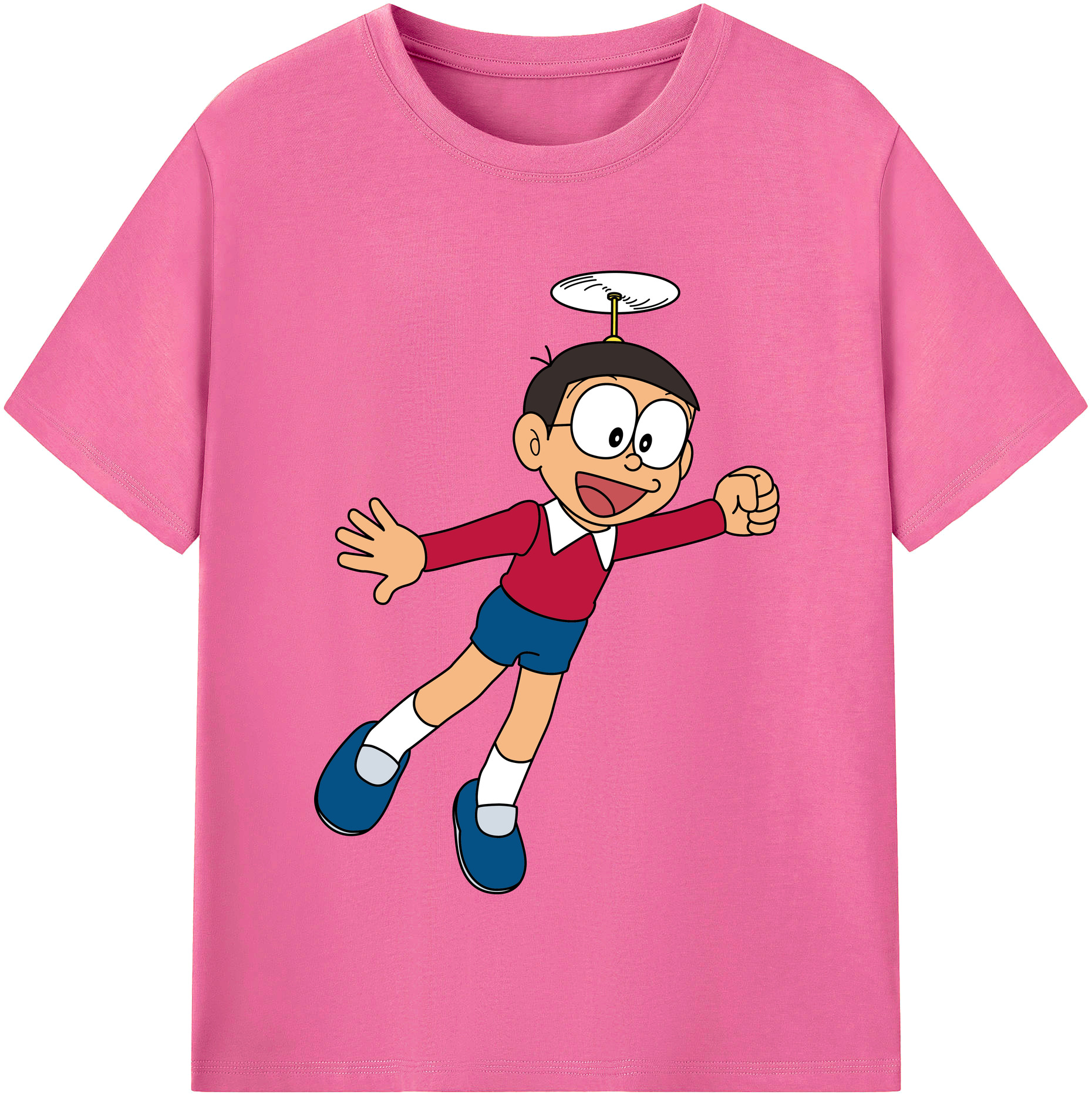 （画像用） ドラえもん 野比 のび太 Doraemon Nobita Nobi レディースカジュアルプリントTシャツ（綿100％）